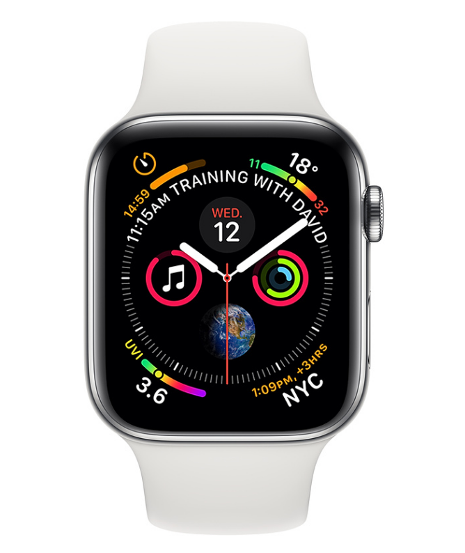 Apple - Watch Series 4 GPS + Cellular Stainless Steel Case 44mm